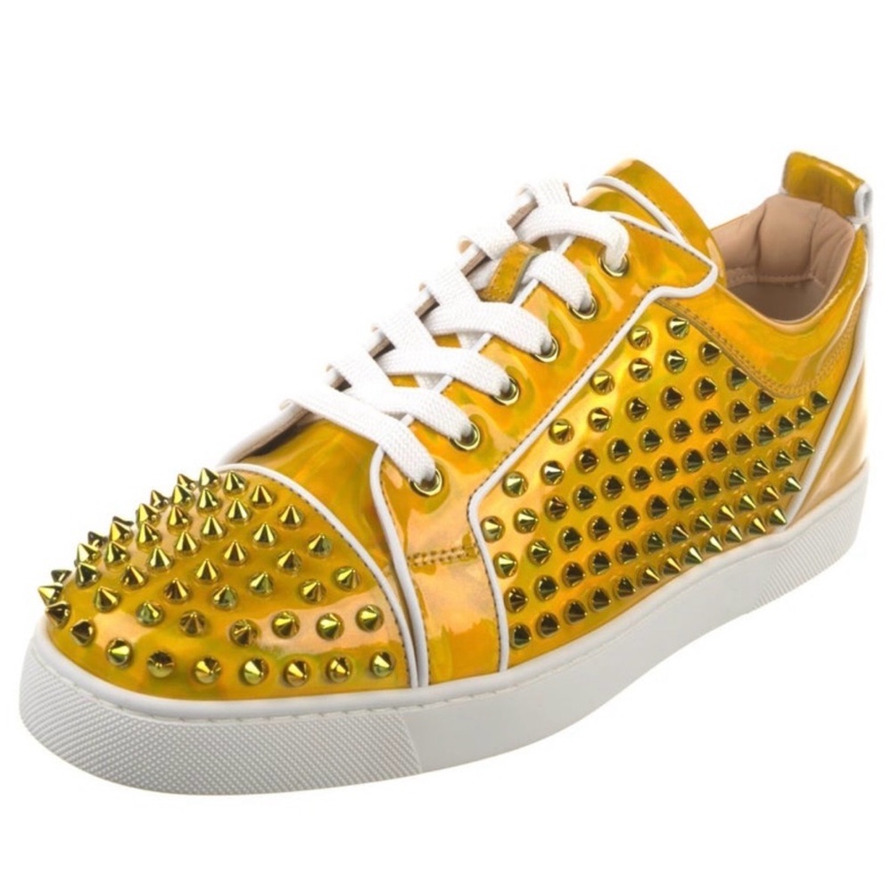 $995 CHRISTIAN LOUBOUTIN Patent Leather Psychic SPIKES Low-Tops 42.5 EU 9.5 US - Picture 3 of 8